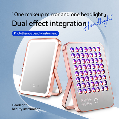 ซื้อ 2 IN 1 เครื่องแต่งหน้า กระจก บํารุงผิวหน้า เครื่องรักษาแสงแดง การผลิตออนไลน์