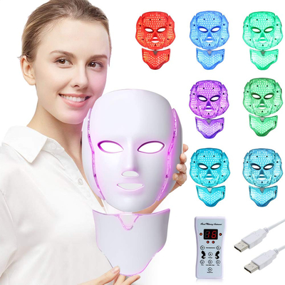 ซื้อ 7 Led Light Face Mask Therapy Skin Care แสงสีฟ้าและสีแดงสำหรับ Acne Photon Mask การผลิตออนไลน์