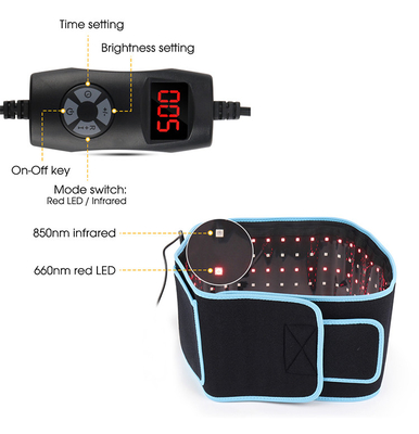 ซื้อ 660nm 850nm เข็มขัดบำบัดด้วยแสงสีแดงใช้ในบ้านเพื่อลดน้ำหนักบรรเทาอาการปวด การผลิตออนไลน์