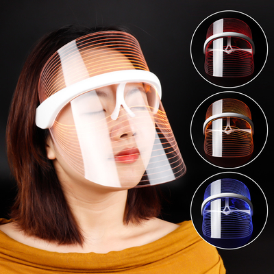 การบำบัดด้วยแสง LED แบบชาร์จไฟได้ Face Mask Photon Therapy Light