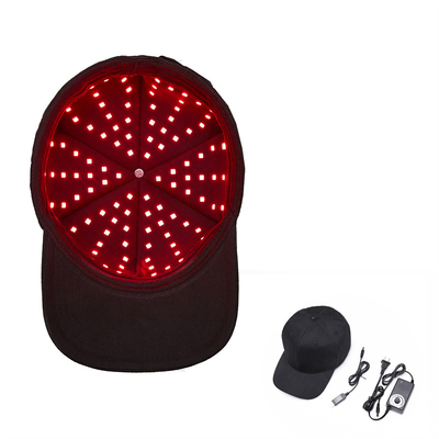 หมวกปลูกผม LED แบบพกพา 0 UT หมวกกันน็อคบำบัดด้วยแสงสีแดงหรี่แสงได้