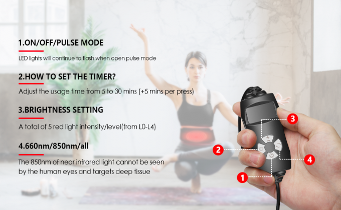 การสูญเสียน้ำหนัก 850nm เครื่องบำบัดด้วยแสง LED เข็มขัดห่อหุ้มร่างกายแสงอินฟราเรด 1